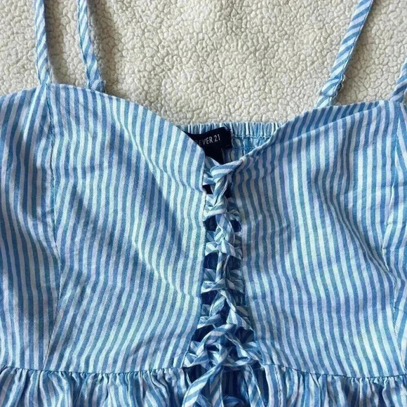 Forever 21 Blue Cropped Tank Top - Picture 2 of 6